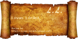 Lovas Lóránt névjegykártya