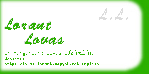 lorant lovas business card